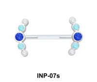 Multiple Rhinestone Double Nipple Piercing INP-07s